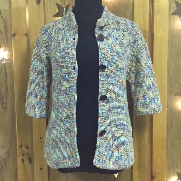 David Brooks Multicolored 3/4 Sleeve Cardigan - Picture 5 of 12